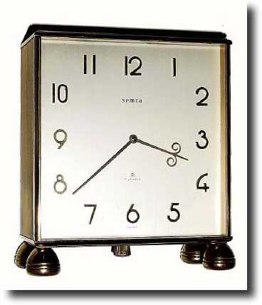 C.1950, Semca brass cased double dial "Partners" desk clock. — Antique Clocks Price Guide