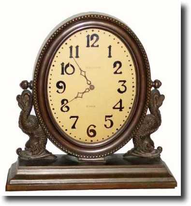 C.1930, Waltham Clock Co., Model No. 8518, "Solid Bronze" desk clock. — Antique Clocks Price Guide