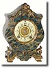 C.1900, New Haven Clock Co., LESLIE, miniature enameled iron