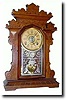 C.1884, E. Ingraham and Co., INDEX, walnut gingerbread clock. Except