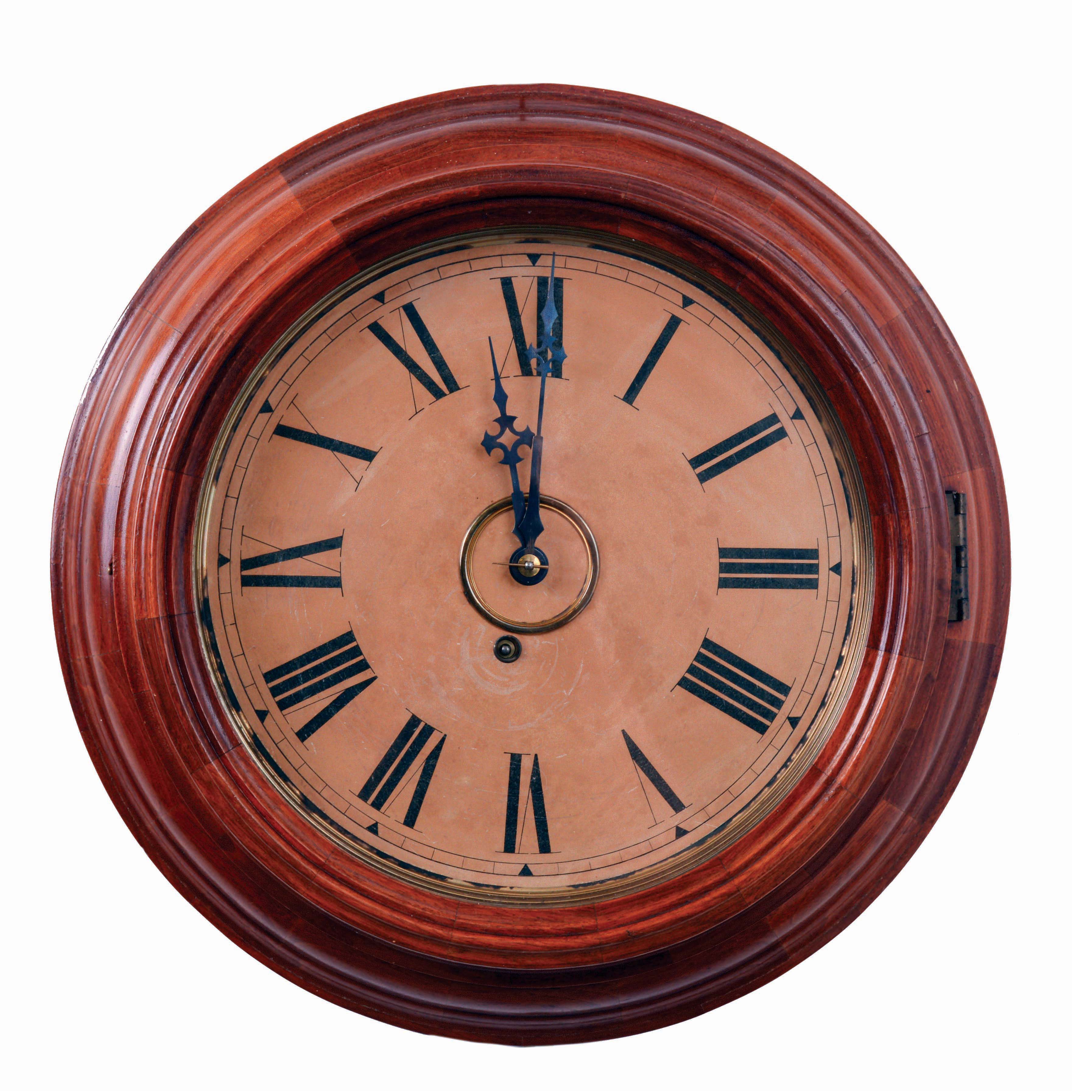 E. Ingraham & Co., Bristol, Conn., 8 days, spring driven brass movement, cherry case gallery timepiece, c1897 — Antique Clocks Price Guide