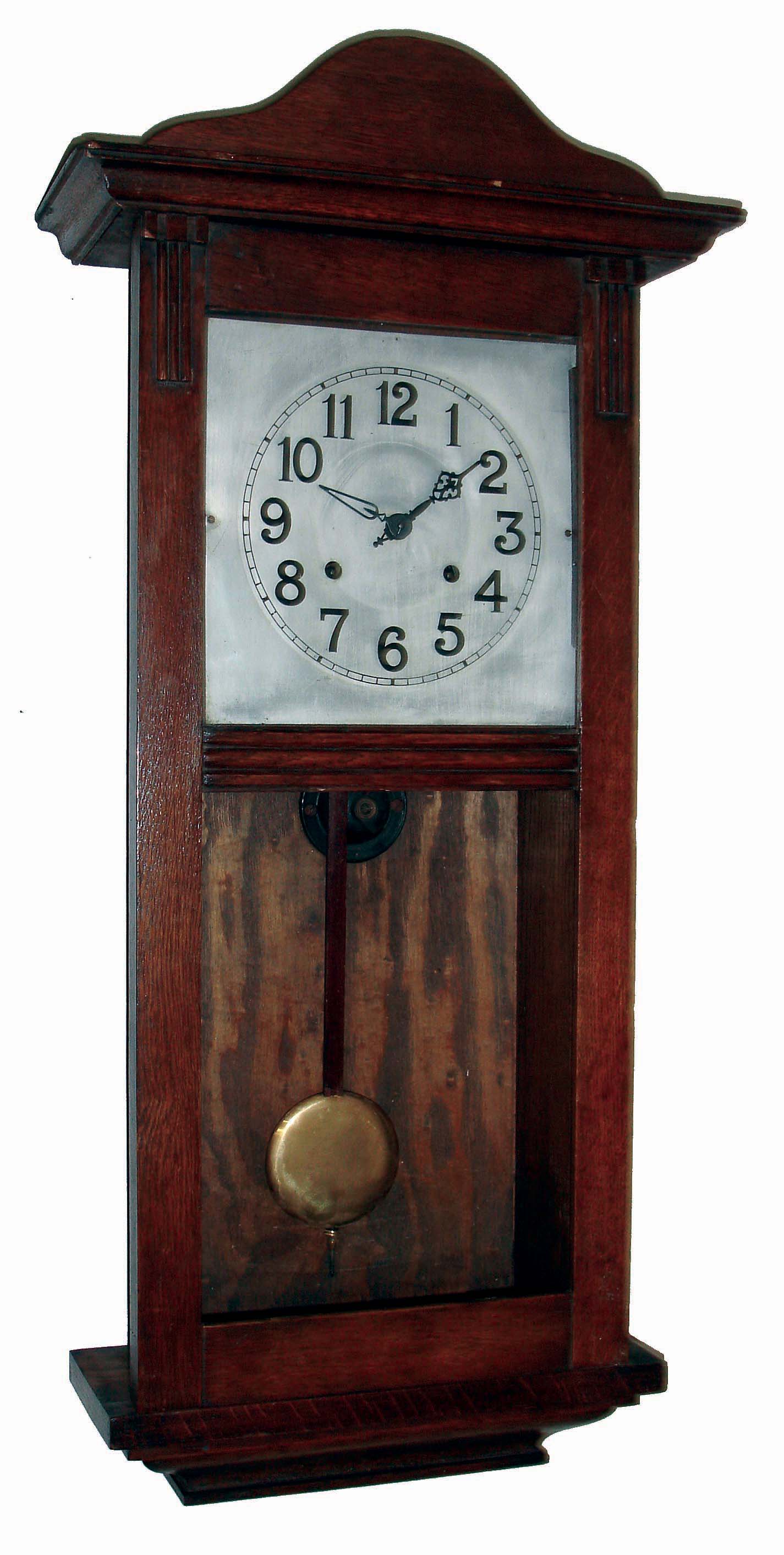 Clocks- 3 (Three) German wooden time and strike, 8 days wall clocks, one by Hamburg American, c1910 — Antique Clocks Price Guide