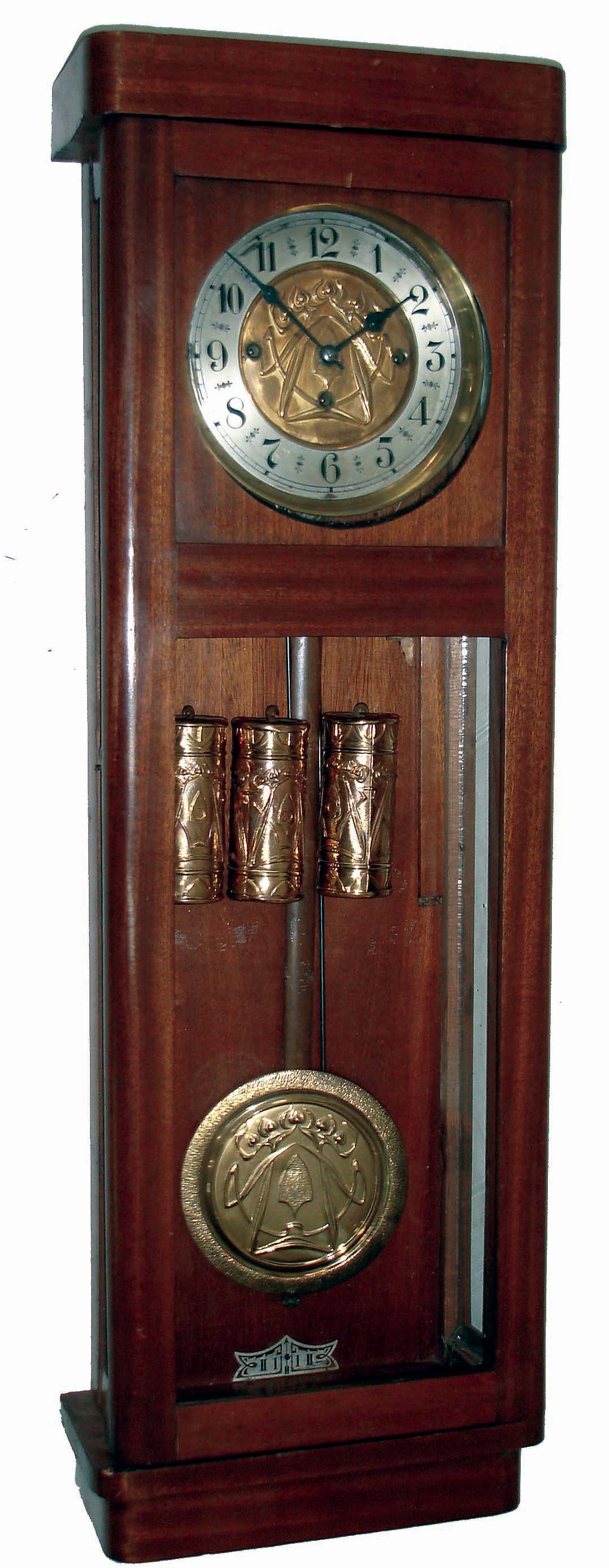 Clocks- 2 (Two) German, Remember and Junghans walnut 3 weight, 8 days, quarter striking Vienna regulator wall clocks, c1900 — Antique Clocks Price Guide