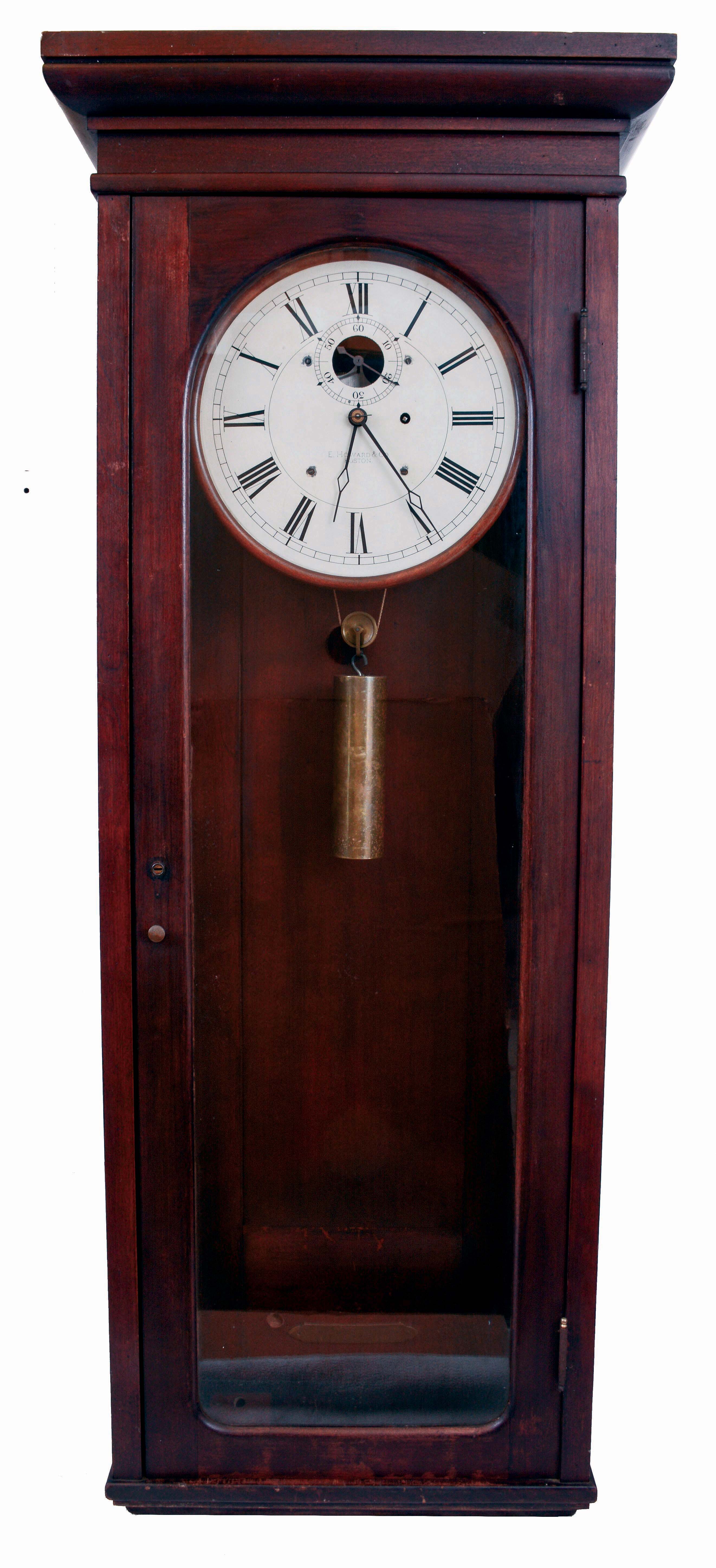 E. Howard & Co., Boston, Mass., "No. 89 Regulator", 8 days, weight brass movement master regulator wall timepiece, c1913 This example has a key wound movement. — Antique Clocks Price Guide
