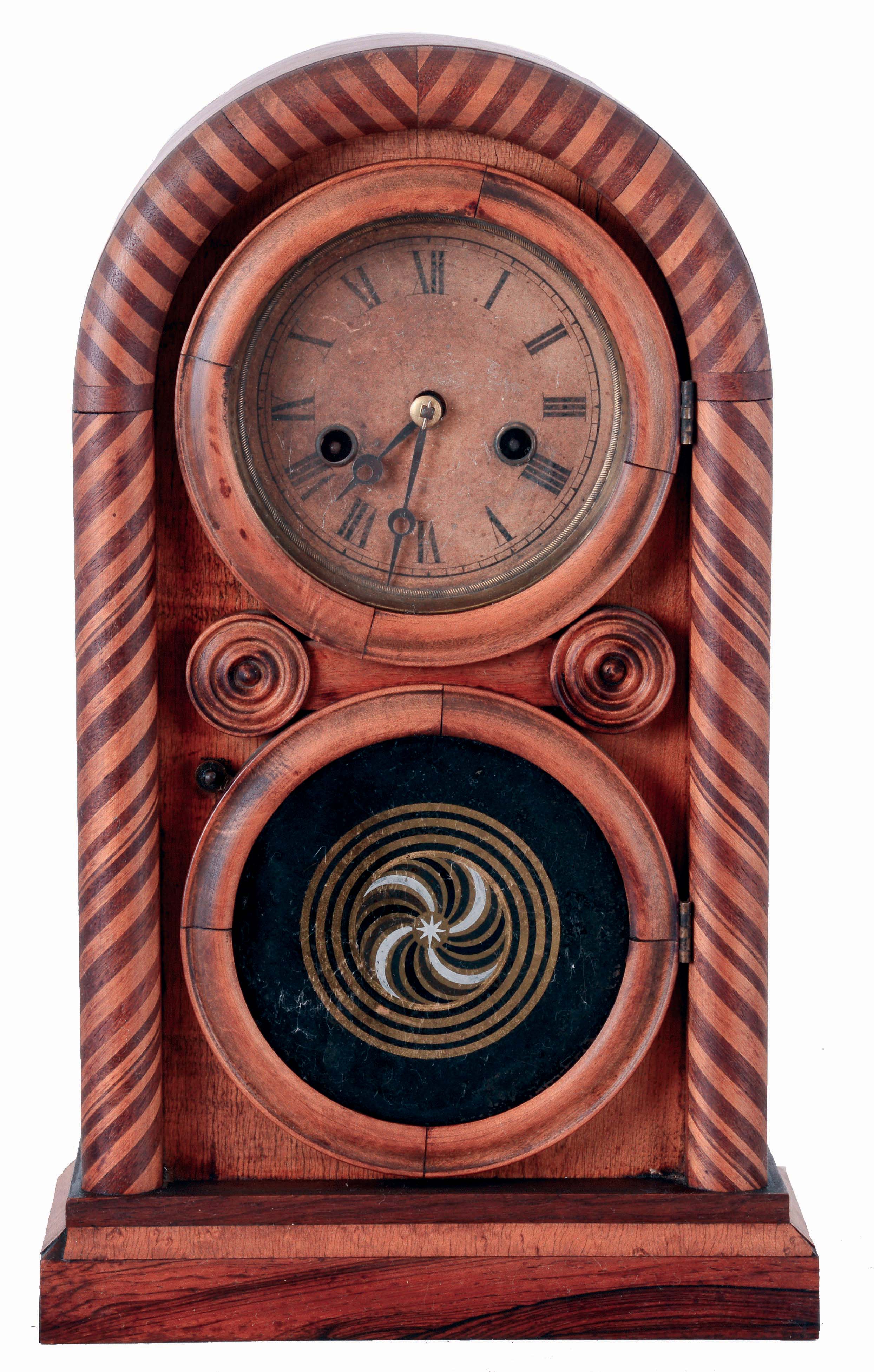 E. Ingraham & Co., Bristol, Conn., "Venetian No. 2, Mosaic" mantel clock with a 30 hours, spring driven, time and strike movement, c1875. — Antique Clocks Price Guide