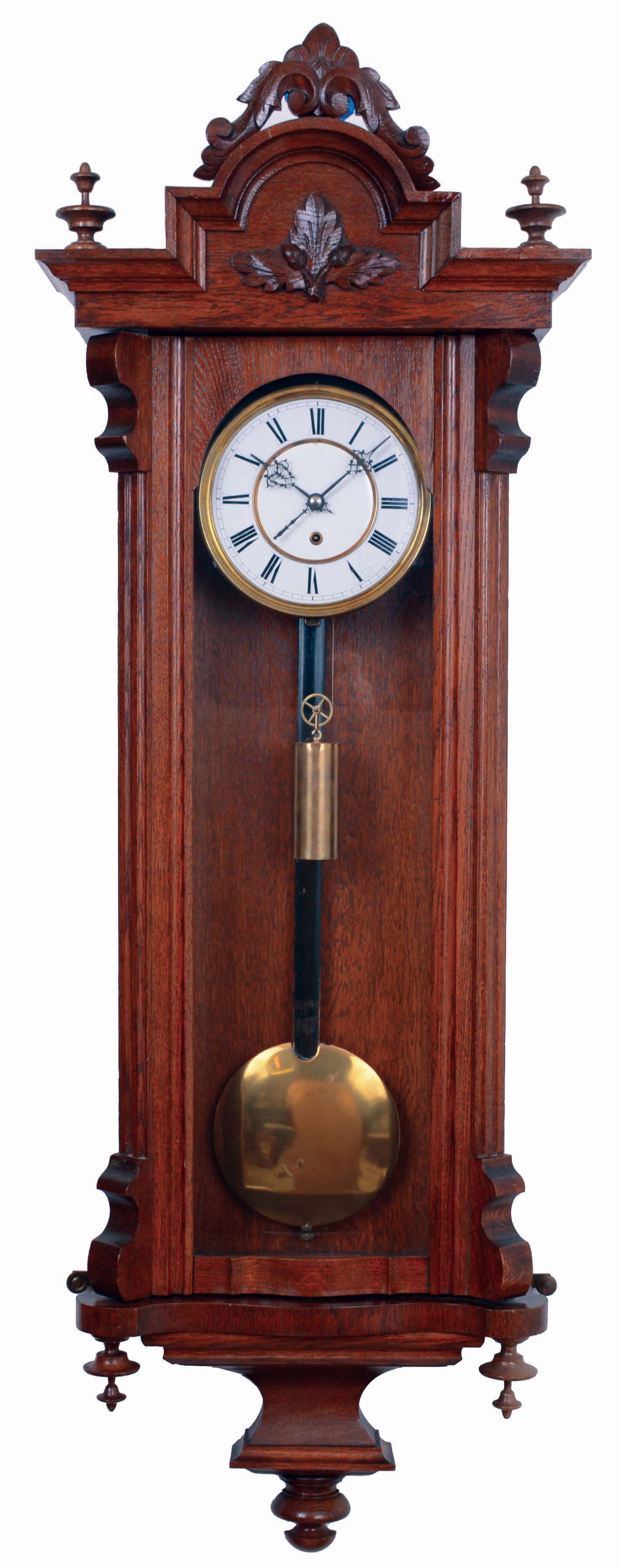 Lenzkirch, Germany, "Vienna Regulator", most similar to style 550, 1-weight, 8 days timepiece, serial, serial #No. 465,444, in a robust oak case, c1878 — Antique Clocks Price Guide