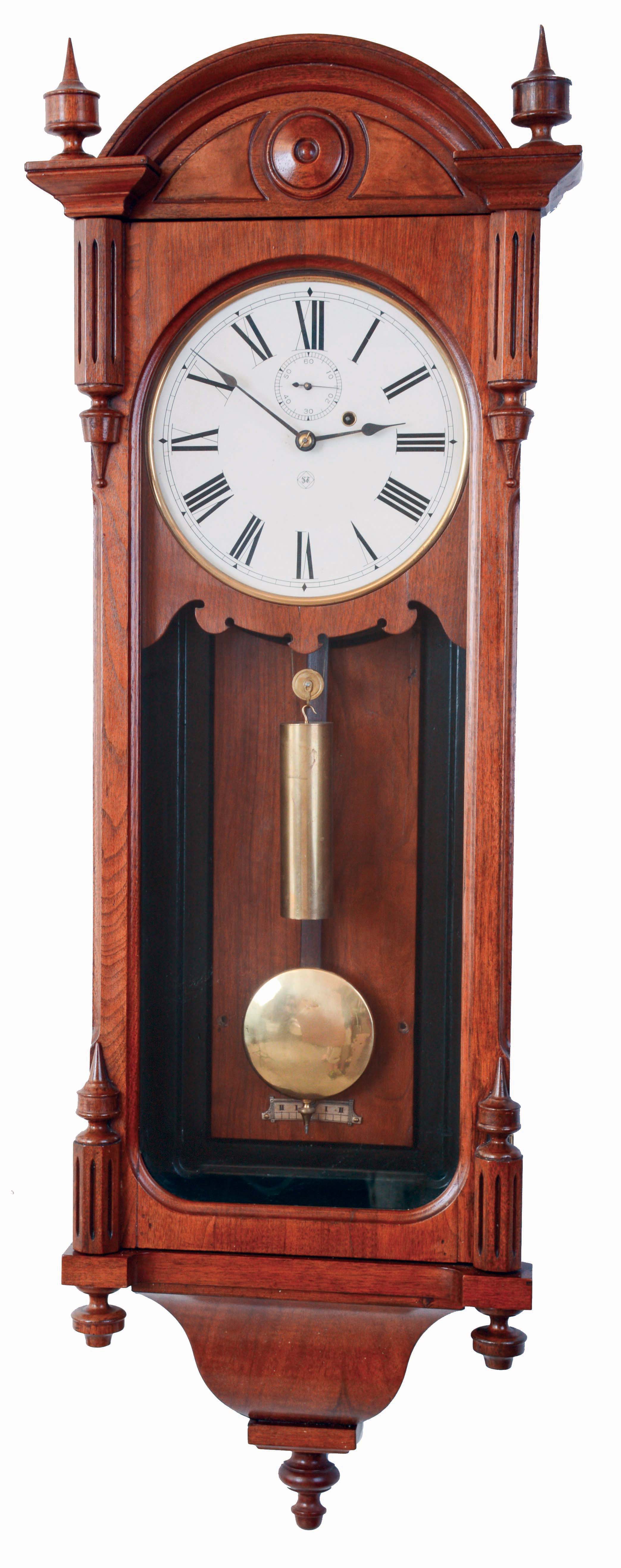 Seth Thomas Clock Co., Thomaston, Conn., "Regulator No. 6", 8 days, weight driven brass movement wall timepiece, c1880 — Antique Clocks Price Guide