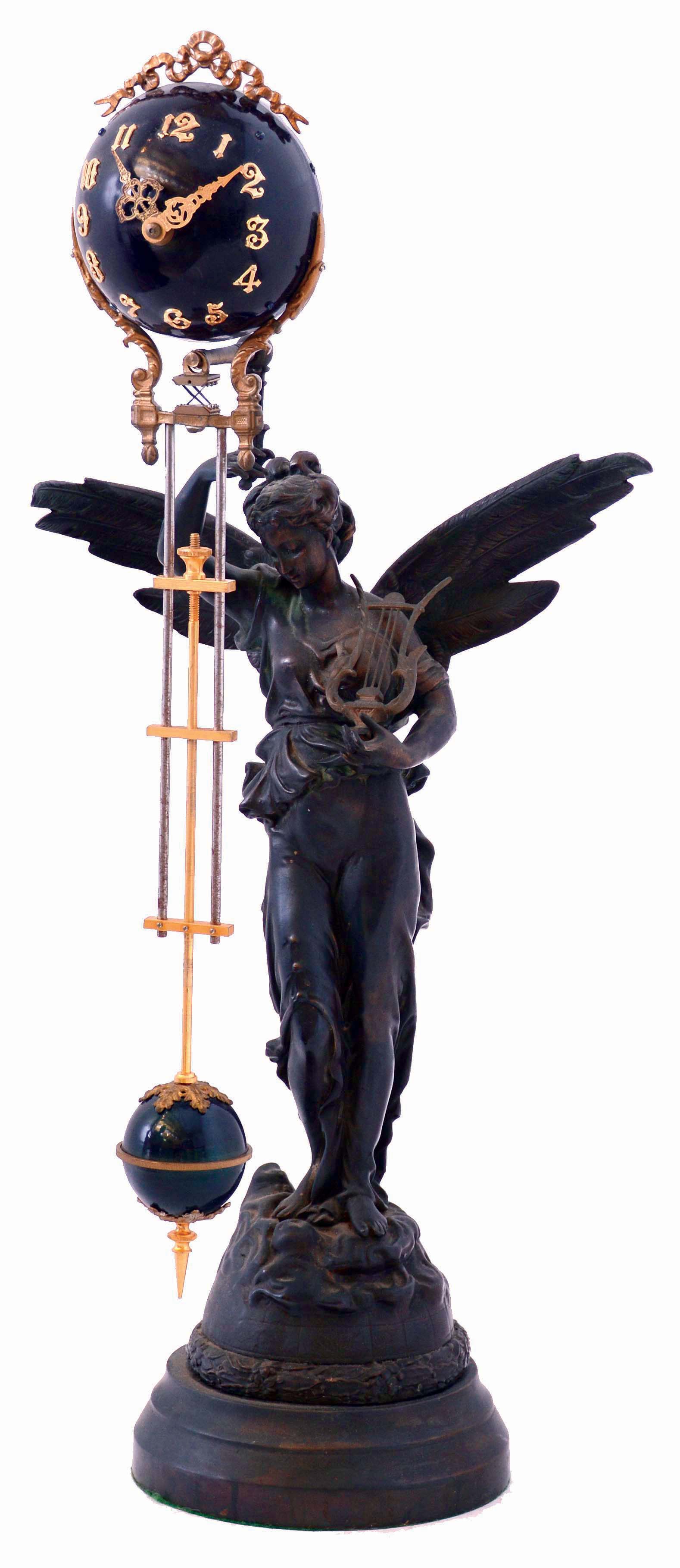 Modern Asian reproduction of Ansonia "Gloria" cast brass, 8 days swinging arm timepiece, c.2000 — Antique Clocks Price Guide