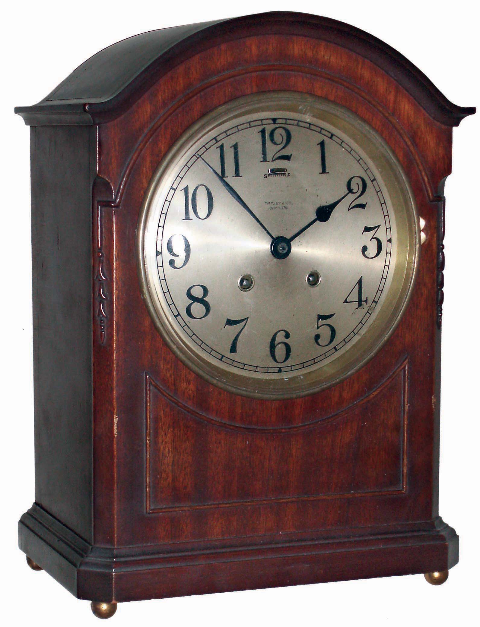 Chelsea Clock Co., Boston, Mass., for Tiffany & Co., New York, NY, "Babro 58" mahogany, 8 days, house strike bracket clock, #100416, 1912 — Antique Clocks Price Guide