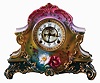 Ansonia Clock Co., New York, NY, "La Nord" Royal Bonn porcelain shelf clock with a visible escapement on an 8 days, spring driven, time and half hour strike movement, c1904.