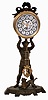 French cast metal figural clown and dog, 8 days, time only mantel clock, c1900
