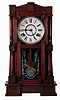 William L. Gilbert Clock Co., Winsted, Conn., "Mitra", 8 days, time and strike, spring driven brass movement shelf clock, c1891