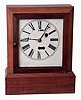 S. B. Terry & Co., Terryville, Conn., Cottage clock in a mahogany case. 30 hours, spring driven, timepiece movement with Silas B. Terry's patented torsion escapement, c1853.