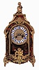 France, mantel clock, the boulle case with brass inlaid horn, dyed to imitate tortoise shell, cast foliate mounts and figural finial, cast brass dial with Roman numeral, white enamel cartouches, blued steel hands, 8 days, time and strike pendule a Paris movement, c1900
