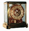 Jaeger LeCoultre, Swiss "Atmos" gold-plated brass and glass mantel clock wound by atmospheric changes, serial #35121, c1955