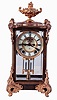 Ansonia Clock Co., New York, NY, "Marquis" crystal regulator with a visible escapement and an 8 days, hour and half hour strike, spring driven, movement, c1904.