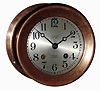 Chelsea Clock Co., Boston, Mass., for Gorham Co., New York, 4" dial brass case screw bezel, 8 days, ship's bells marine clock #172988, 1926