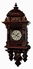 Lenzkirch, Germany, walnut "Freischwinger", 8 days, time and strike. This model similar to the model 70 illustrated in Everett's book on Lenzkirch, however this one without the profuse decorations. With count wheel model 26 movement, with Graham style, adjustable escapement. Serial 952566, circa 1891