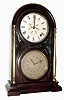 Welch, Spring & Co., Forestville, Conn., "Italian No. 1" shelf clock with a spring driven, 8 days, time only movement and a B. B. Lewis perpetual calendar mechanism in a rosewood veneered case, c1872.