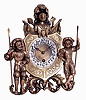 Lenzkirch, Germany, cast brass, 8 days, time only mantel clock, serial #613359, 1877