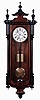 Lenzkirch, Germany, 2-weight "Vienna-style Regulator" wall clock, 8 days, time and gong strike movement in a mahogany and ebonized case, with full free standing columns on each side, and with two-piece white enamel dial, s#273725, c1873