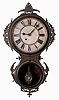 Ansonia Clock Co., New York, NY, "Brooklyn", wall clock, 8 days, time only, spring driven movement in a nickel and gilded metal case with a papered metal dial, c1890