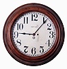 New Haven Clock Co., New Haven, Conn., "14" Gallery", wall clock, 30 days, time only, spring driven movement in a hardwood case with walnut finish with a papered metal dial, c1910.