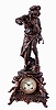 Ansonia Clock Co., New York, NY, "Sibyl" base and "Melody" figure bronzed spelter, 8 days, time and strike mantel clock, c1904