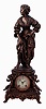 Ansonia Clock Co., New York, NY, "Sibyl" base and "Motion" figure cast bronzed spelter, 8 days, time and strike mantel clock, c1904