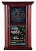 C. & N. Jerome, Bristol, Conn., mahogany round sided shelf clock with 30 hours, time and strike, brass weight driven movement, c1838.