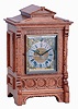 Lenzkirch, Germany, bracket clock, oak case of architectural form with carved and applied ornament, composite dial with Roman numeral silvered chapter ring and gilt spandrels, blued steel hands, 8 days time and strike movement with ting tang quarters on two gongs, serial #1358164