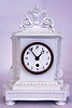Lenzkirch, Germany, white porcelain, 8 days, time only mantel clock number one million 659760, c1910