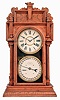 Waterbury Clock Co., Waterbury, Conn., "Calendar No. 43", 8 days, time and strike, spring driven brass movement double dial calendar clock, c1912