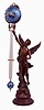 Asian, modern copy of large French Swing clock, figure of winged male, running with a torch in his outstretched right arm, c1995