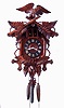 German, for Swiss Clock Company, New York, large carved walnut 3-weight wall clock with music box and seated lady in second door, c1890