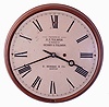 E. Howard & Co., Boston, Mass., gallery clock, turned pine case, Roman numeral, white painted wooden dial with presentation below 12:00 "Presented by A.E. Tolman In Memory of Henry S. Tolman", 8 days, spring driven, nickel plated timepiece movement, the front plate marked "E. Howard & Co., Boston 8 3/4", c1925