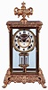 Ansonia Clock Co., New York, NY, "Crown" Crystal Regulator mantel clock with a spring driven, 8 days, time and hour/half-hour strike (rack and snail) movement and a visible escapement, c1914.