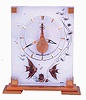 Jaeger-LeCoultre "Marina" cast clear acrylic and lacquered brass, 8 days time only desk clock, c1960