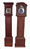 Tall clocks- 2 (Two) English; John Greaves, Newcastle 8-day time & strike and Thomas Pinfold, Banbury 30 hour one handed with iron posted frame movement. Both in oak cases with brass dials and silvered chapter rings, both c1750.