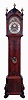 Matthijs Bras, Rotterdam, Netherlands, tall clock, 8 days, time and Dutch bell strike, weight driven movement in a mahogany case with crotch mahogany door and base, brass cartouche revealing pendulum, paw feet, scalloped arched hood with carved center element and brass capitals on columns flanking hood and cast brass finials. The brass dial has a silvered chapter ring, cast brass spandrels, moon phase, half boss with maker's signature, circa late 18th century