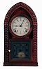 Forestville Manufacturing Co., (JC Brown), Bristol, Conn., 8 days, time and strike, spring driven brass movement ripple molding round gothic or beehive clock, c1850