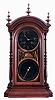 Southern Calendar Clock Co., Saint Louis, MO, "Fashion No. 9" calendar shelf clock in a walnut case with a spring driven, 8 days, time and strike movement (New Haven Clock Co.), c1885.