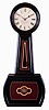 E. Howard & Co., Boston, Mass., "No. 5 Regulator" banjo clock, cherry case with convex molded frames, turned wooden bezel, and rosewood graining, Roman numeral white painted dial, blued steel Breguet style hands, signed, weight driven, 8 day timepiece movement, c1900