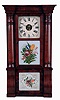 Seth Thomas Clock Co., Thomaston, Conn., "Cornice & Column" shelf clock in a mahogany case with a weight driven, 8 days, time and strike, lyre movement, c1870.