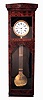 Jeweler's regulator, Swiss pinwheel movement in a French mahogany veneer case, 8 days, time only, weight driven with white enamel dial, c1875