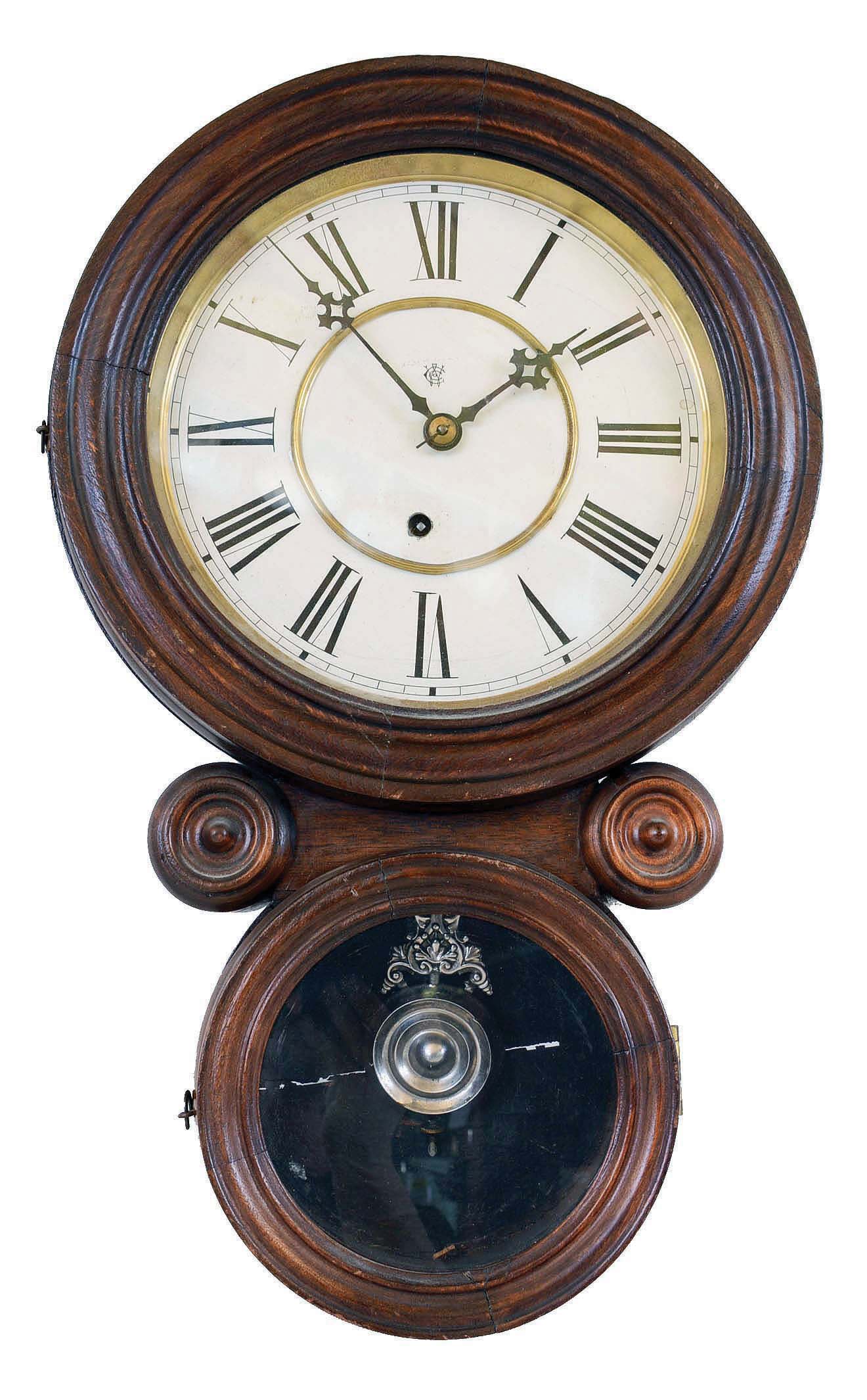 Waterbury Clock Co., Waterbury, Conn., "Para, Rosewood", 8 days, spring brass movement wall timepiece. — Antique Clocks Price Guide