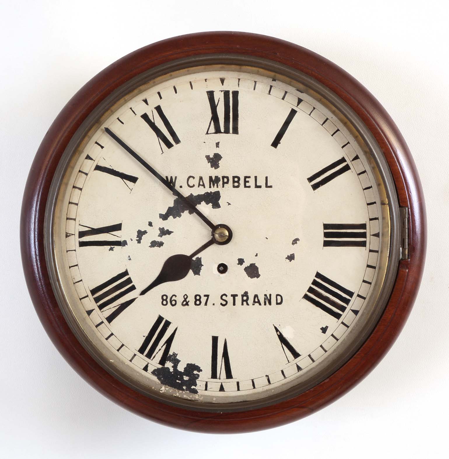 English, 8 days, spring chain drive fusee wall or postal wall timepiece. — Antique Clocks Price Guide