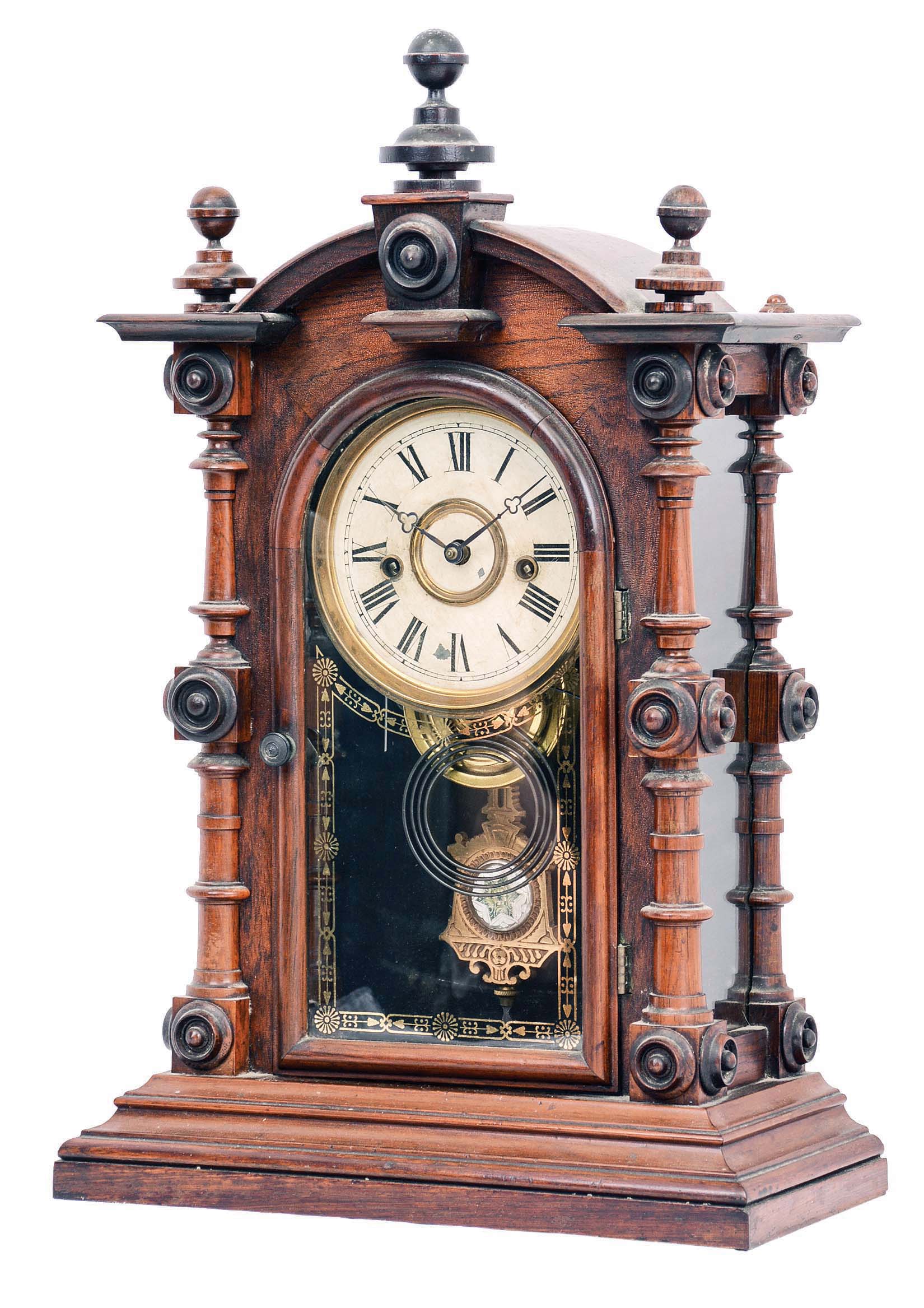 Welch, Spring & Co., Forestville, Conn., "Patti VP" or "Patti No. 1", 8 day, time and strike brass spring movement shelf clock. — Antique Clocks Price Guide
