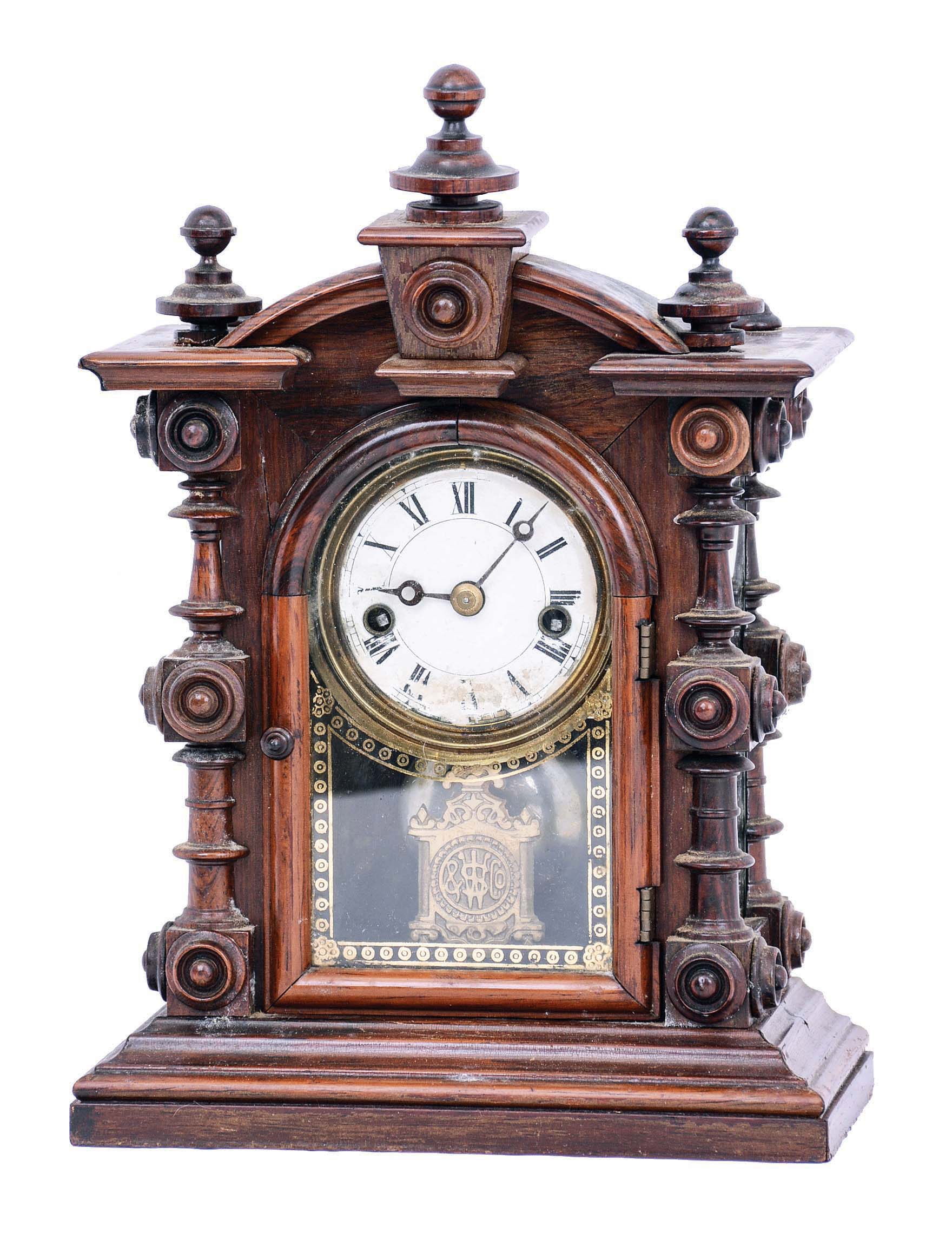 Welch, Spring & Co., Forestville, Conn., "Patti V.P." or "Patti No. 2" also known as the "Baby Patti", 8 day, time and strike, spring brass movement shelf clock. — Antique Clocks Price Guide