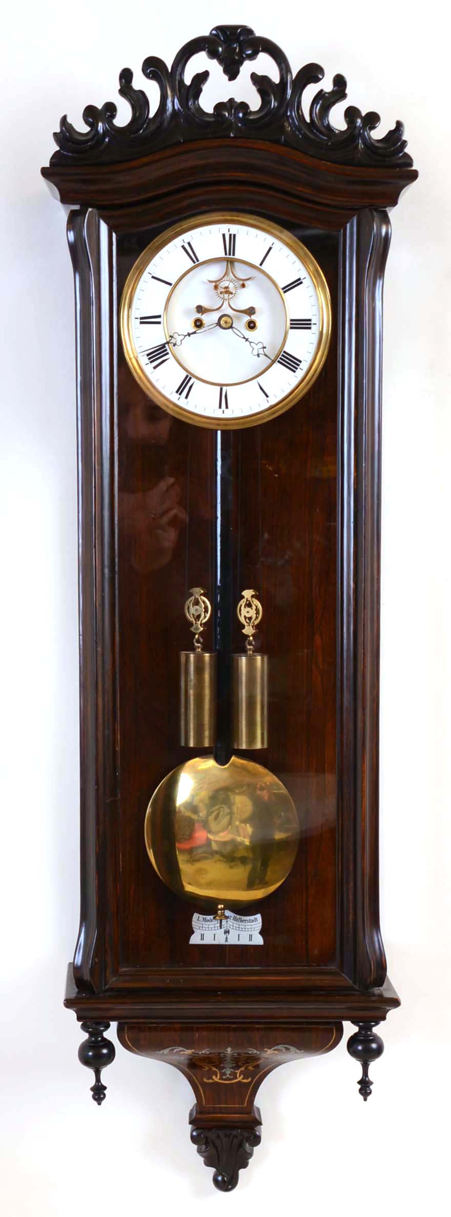 German, unsigned, attributed to Lenzkirch 2-weight Vienna style wall regulator, with open escapement on dial, #28333 — Antique Clocks Price Guide
